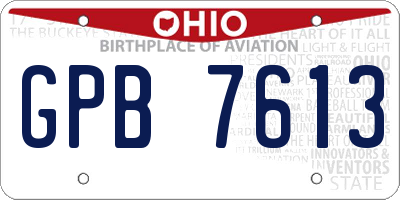 OH license plate GPB7613