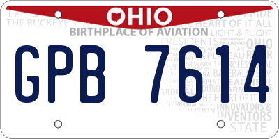 OH license plate GPB7614