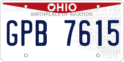 OH license plate GPB7615