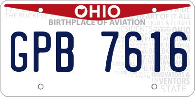 OH license plate GPB7616