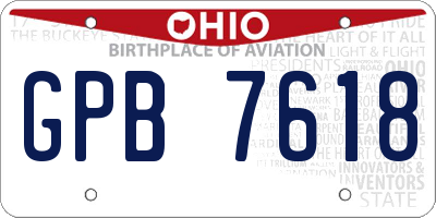 OH license plate GPB7618