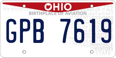 OH license plate GPB7619