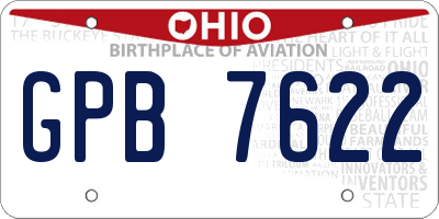 OH license plate GPB7622