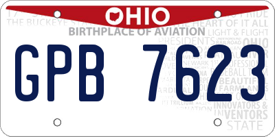 OH license plate GPB7623