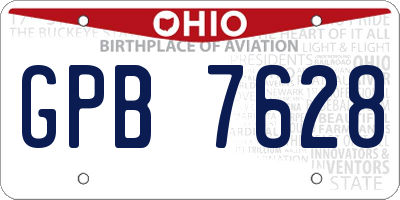 OH license plate GPB7628