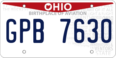 OH license plate GPB7630