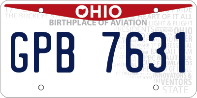 OH license plate GPB7631