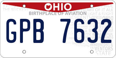 OH license plate GPB7632