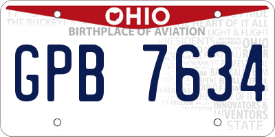OH license plate GPB7634