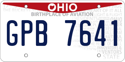 OH license plate GPB7641