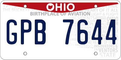 OH license plate GPB7644