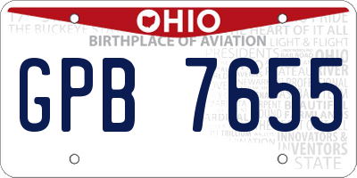 OH license plate GPB7655