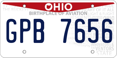 OH license plate GPB7656