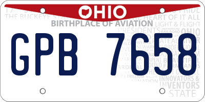 OH license plate GPB7658