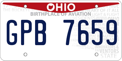 OH license plate GPB7659