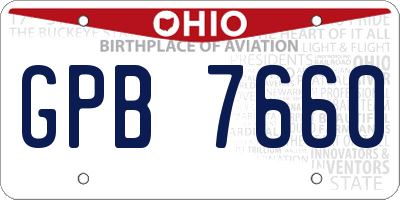 OH license plate GPB7660