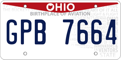 OH license plate GPB7664