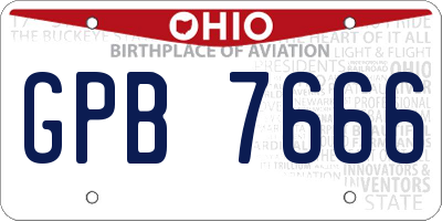 OH license plate GPB7666