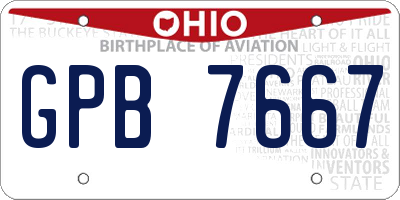 OH license plate GPB7667