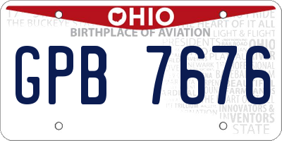 OH license plate GPB7676