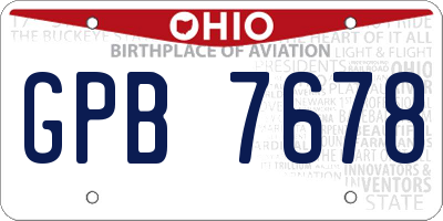 OH license plate GPB7678