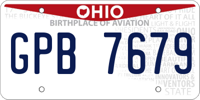 OH license plate GPB7679