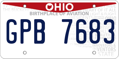 OH license plate GPB7683