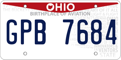 OH license plate GPB7684