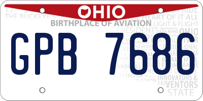 OH license plate GPB7686