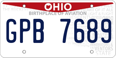 OH license plate GPB7689