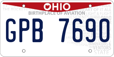OH license plate GPB7690