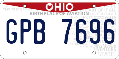 OH license plate GPB7696