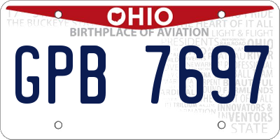 OH license plate GPB7697