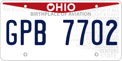 OH license plate GPB7702