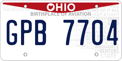 OH license plate GPB7704