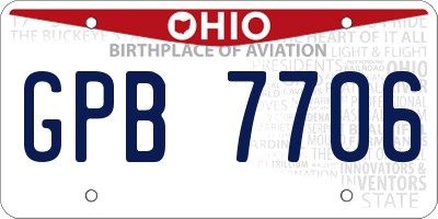 OH license plate GPB7706
