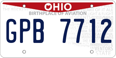 OH license plate GPB7712