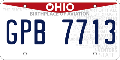 OH license plate GPB7713