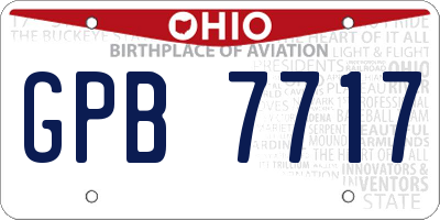 OH license plate GPB7717