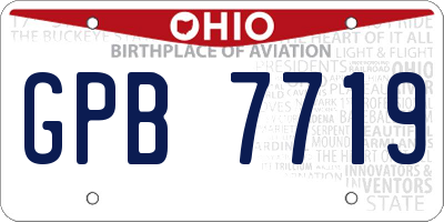 OH license plate GPB7719