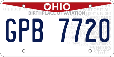 OH license plate GPB7720