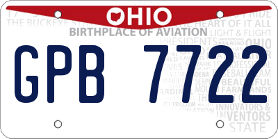 OH license plate GPB7722