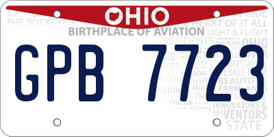 OH license plate GPB7723