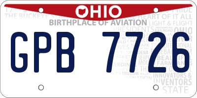 OH license plate GPB7726