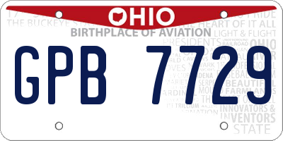 OH license plate GPB7729
