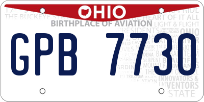 OH license plate GPB7730