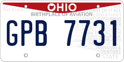 OH license plate GPB7731
