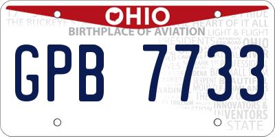 OH license plate GPB7733