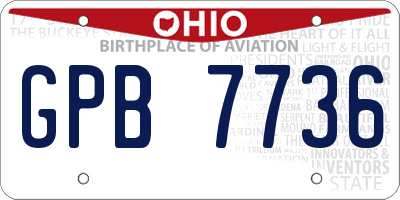 OH license plate GPB7736