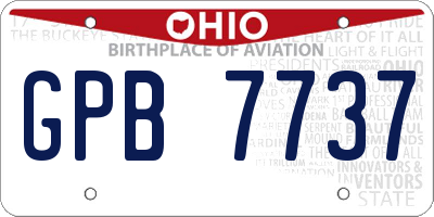 OH license plate GPB7737